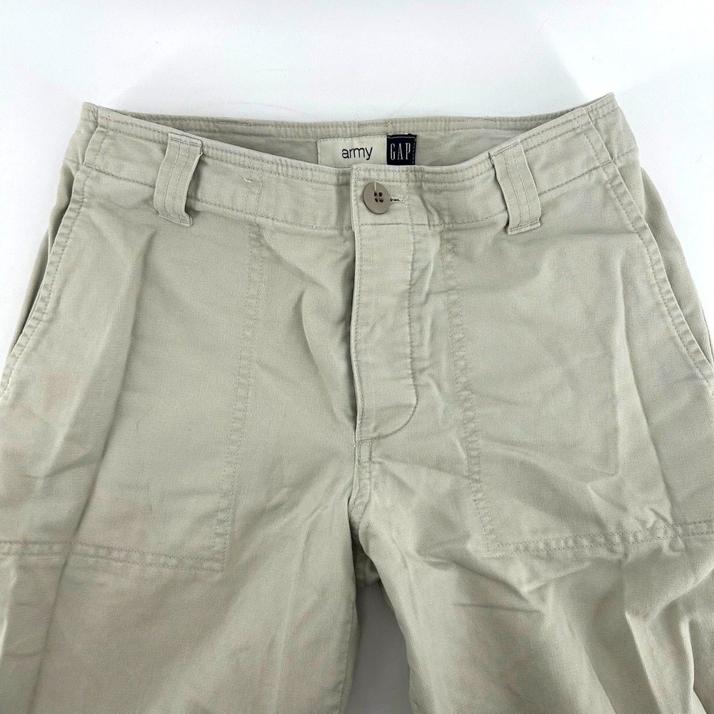Gap Army Cargo Pants Womens Size 1 Khaki Tan Cotton Utility Straight Leg Pants